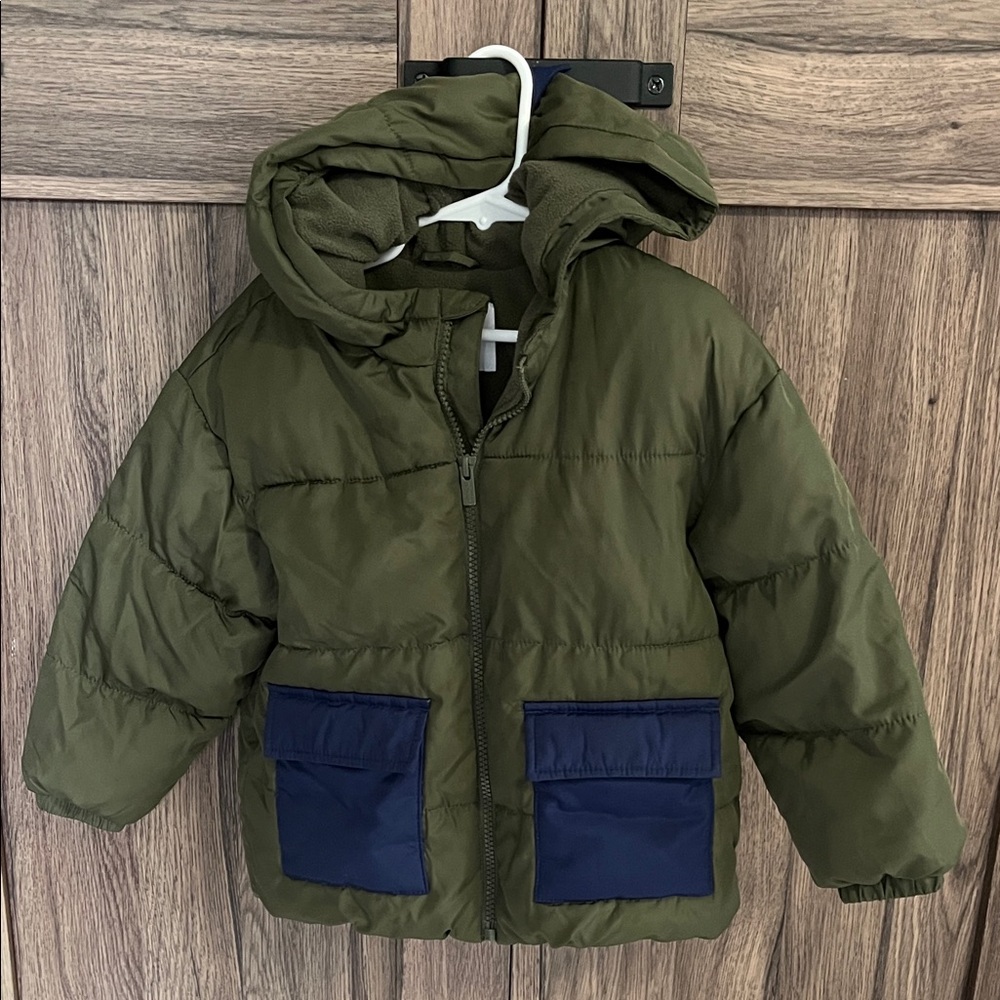 Old Navy Kids Green and Blue Puffer Jacket